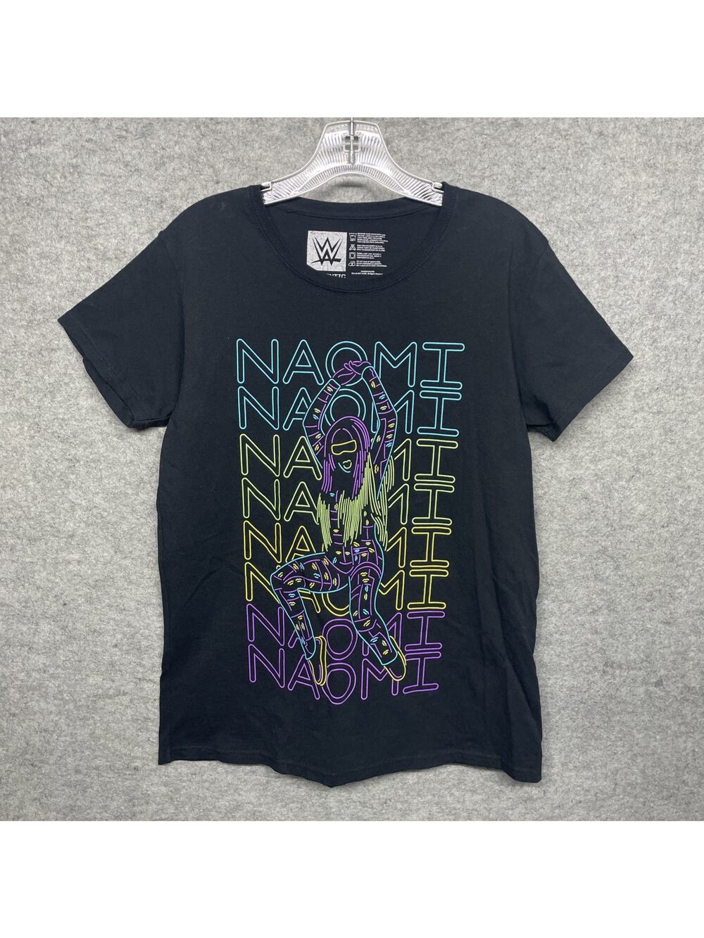 WWE Naomi Feel The Glow Graphic T Shirt Womens Large Black Authentic Tee